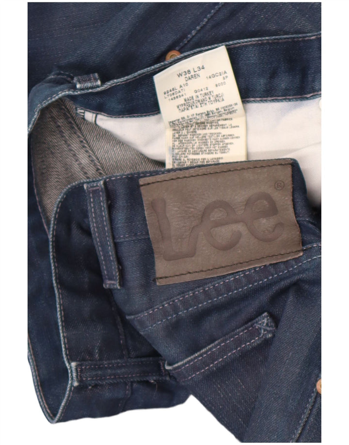 Lee Herren Daren Straight Jeans W38 L34 Marineblaue Baumwolle