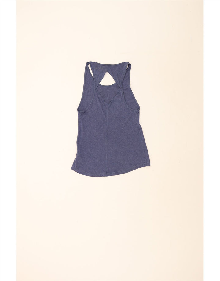 REEBOK Womens Graphic Vest Top UK 8 Small Blue Polyester Vintage Reebok and Second-Hand Reebok from Messina Hembry 