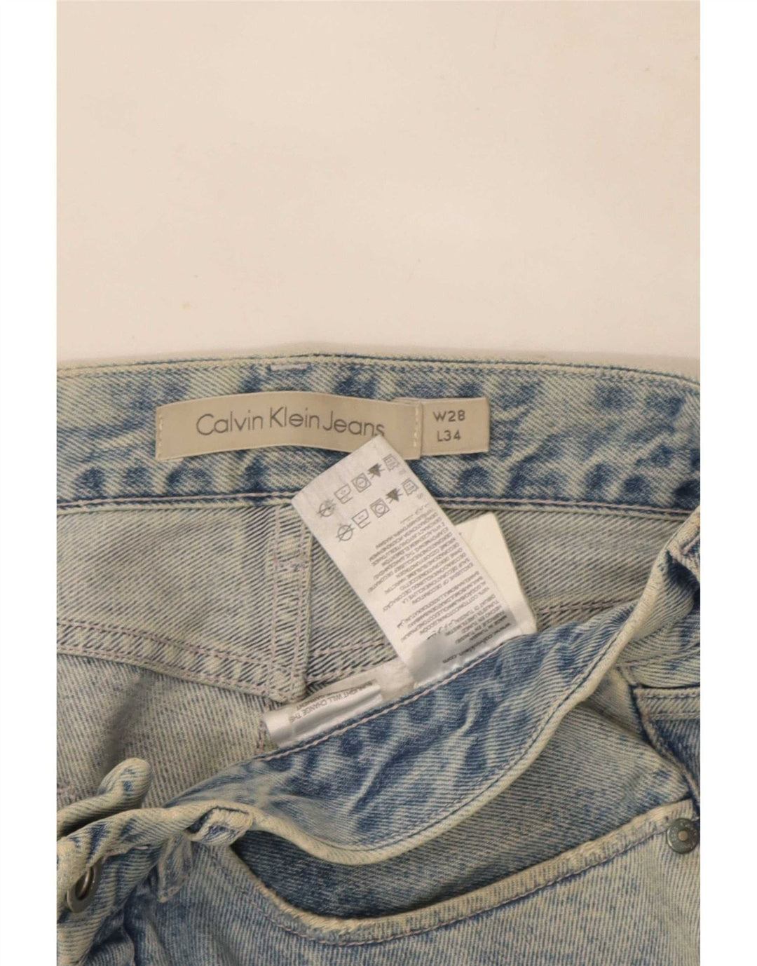 Calvin Klein Herren Slim Jeans W28 L34 Blaue Baumwolle