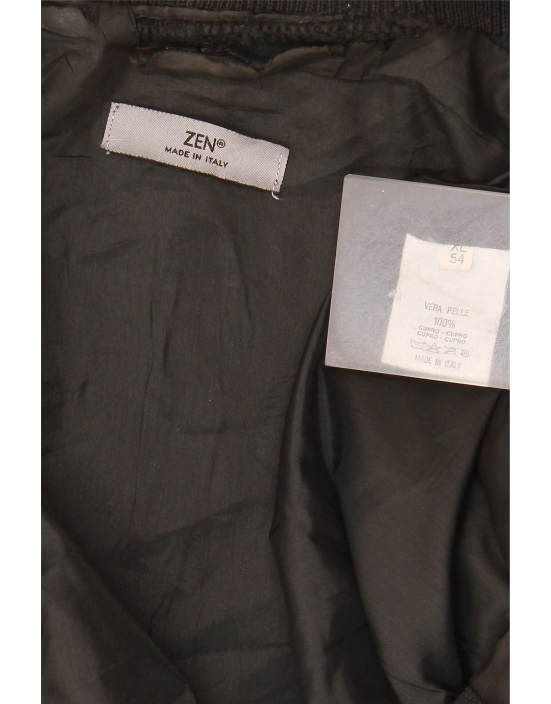 Zen Herren Lederjacke IT 54 XL Schwarzes Leder