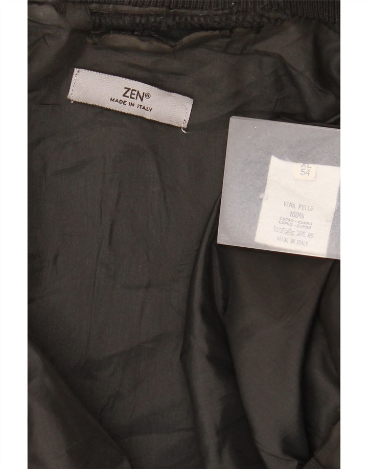 Zen Herren Lederjacke IT 54 XL Schwarzes Leder