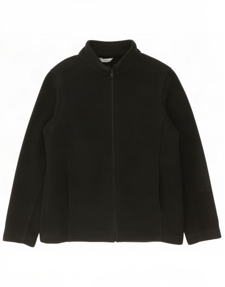 Marks & Spencer Damen-Fleecejacke in Übergröße, UK 10, Größe S, Schwarz, Polyester