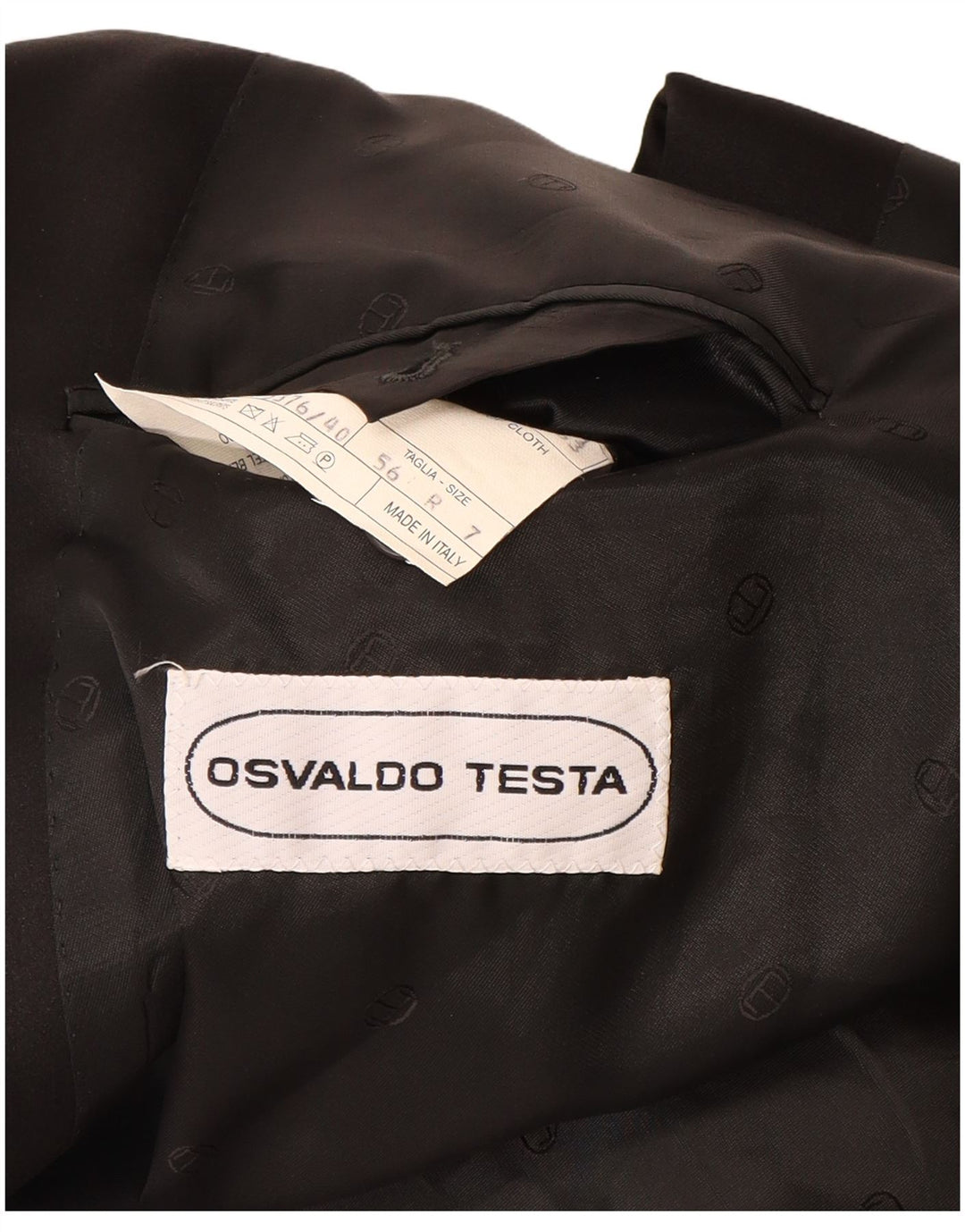 Osvaldo Testa Herren Zweireiher Blazer Jacke UK 40 Large Schwarz