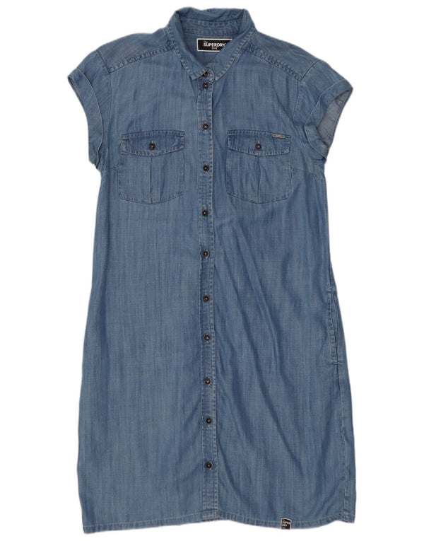 SUPERDRY Womens Denim Dress UK 10 Small Blue Lyocell