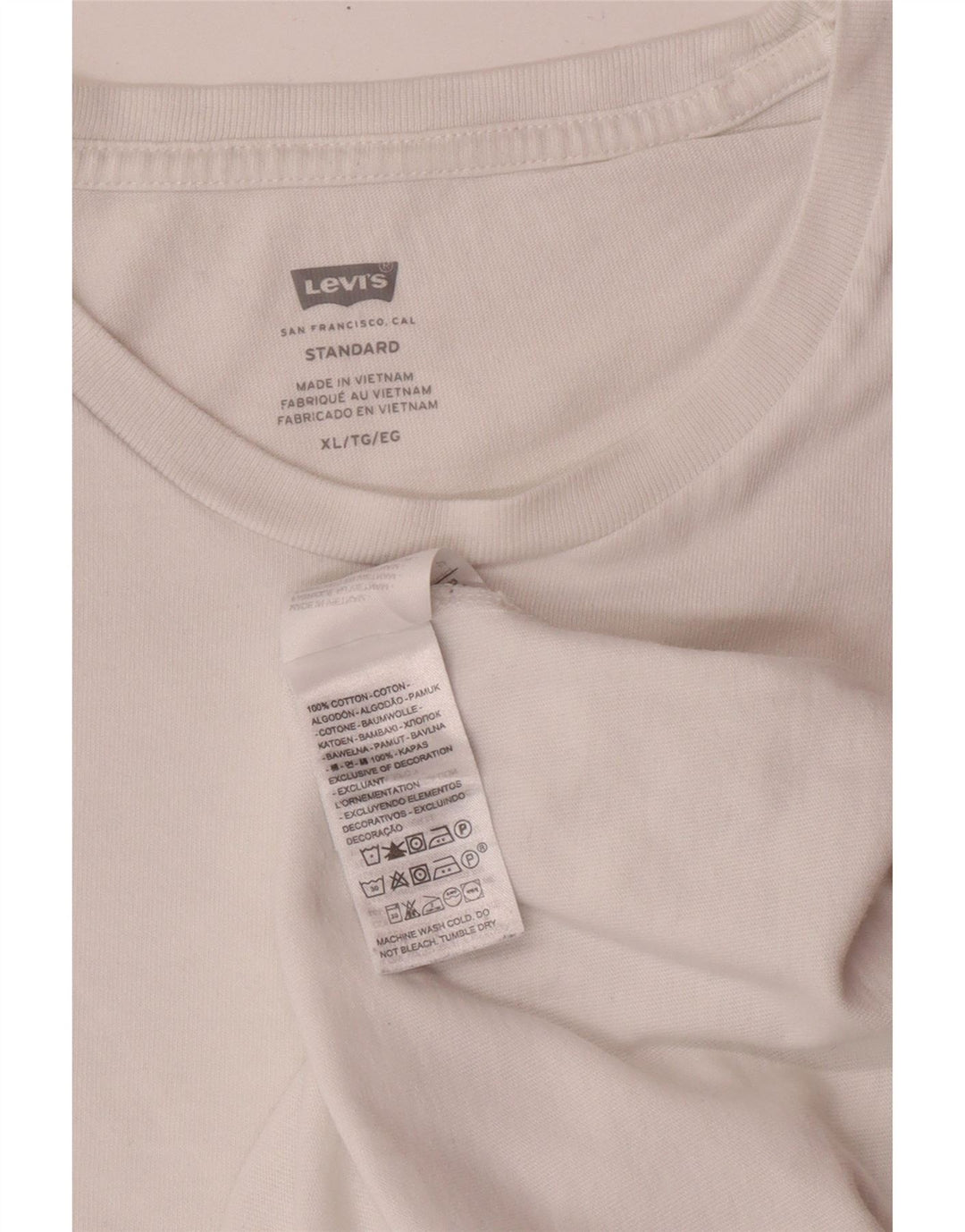 LEVI'S Herren-T-Shirt mit Standard-Passform, XL, weiße Baumwolle