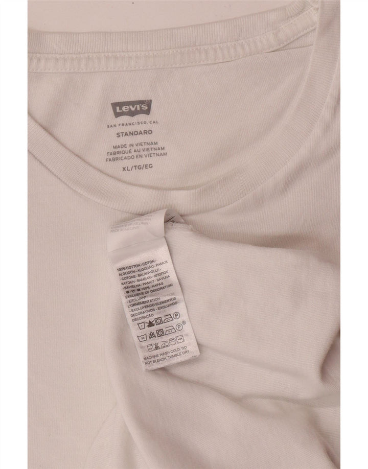 LEVI'S Herren-T-Shirt mit Standard-Passform, XL, weiße Baumwolle