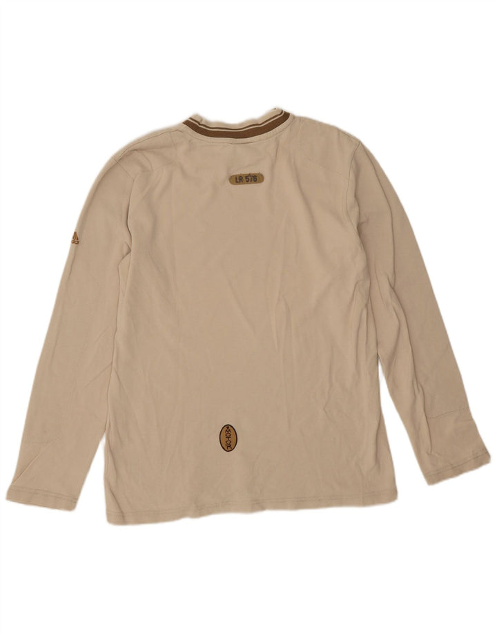 Adidas Herren Graphic Top Langarm Small Beige Colourblock Baumwolle