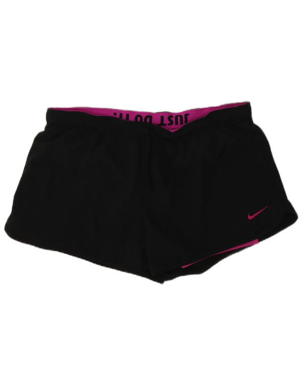 Nike Damen Dri Fit Sport Shorts UK 18 XL Schwarz Polyester