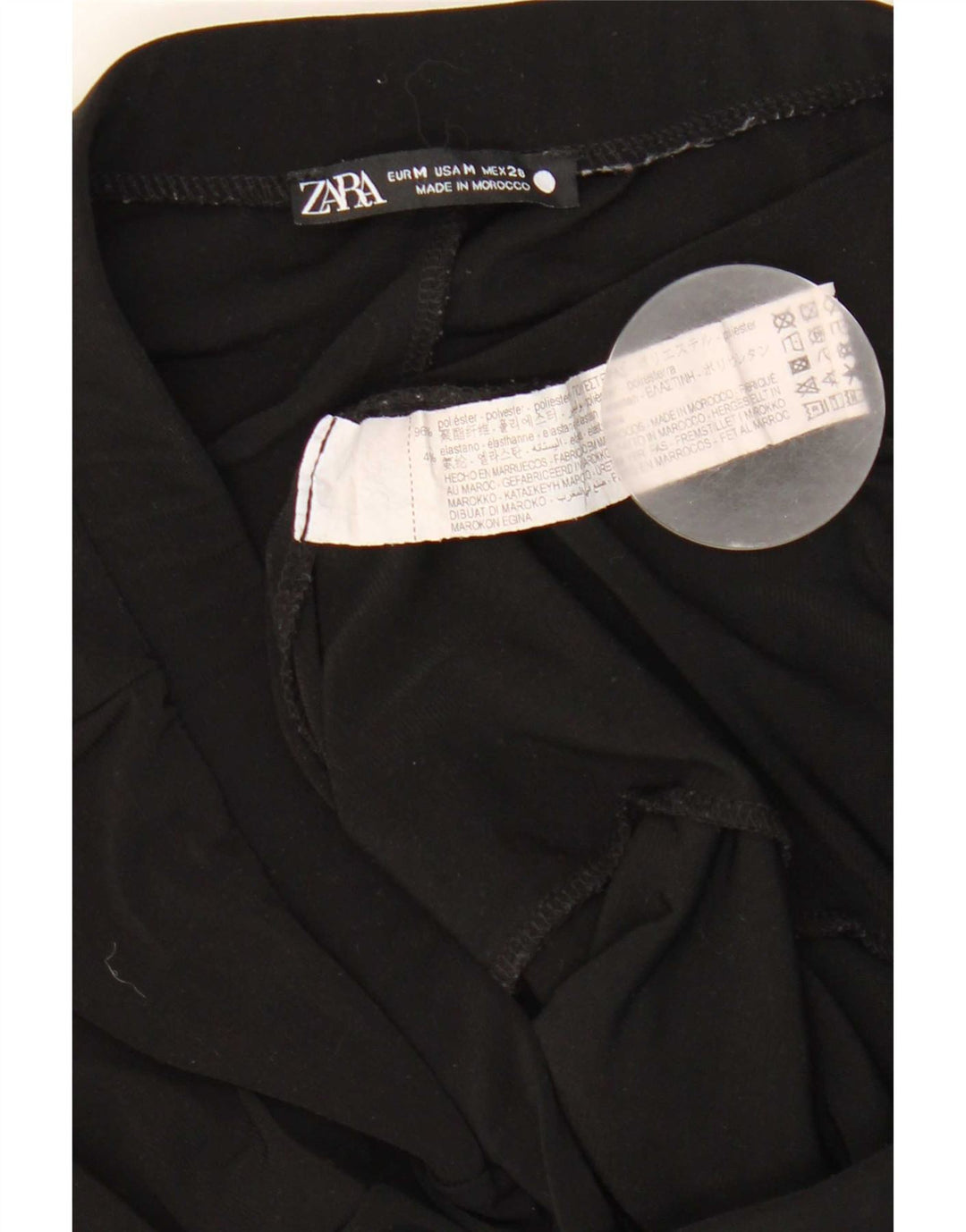 Schmale Freizeithose für Damen von Zara, Größe M, W28, L34, Schwarz, Polyester