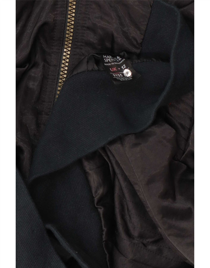 Marks & Spencer Damen Bomberjacke UK 12 Mittelschwarz Farbblock