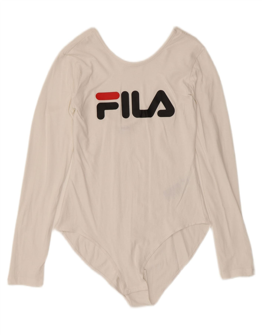 Fila Langarm-Body mit Grafik für Damen, UK 12, mittelgrau, aus Baumwolle