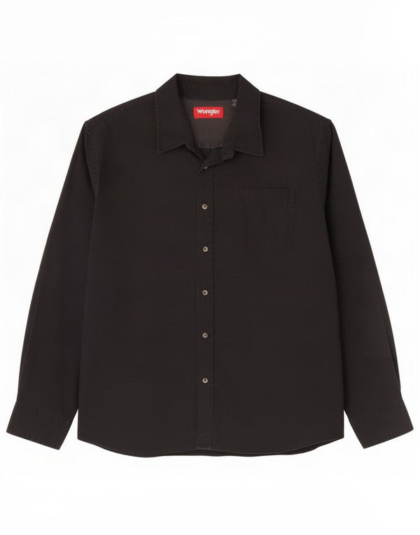 Wrangler Herrenhemd 2XL Schwarz Baumwolle