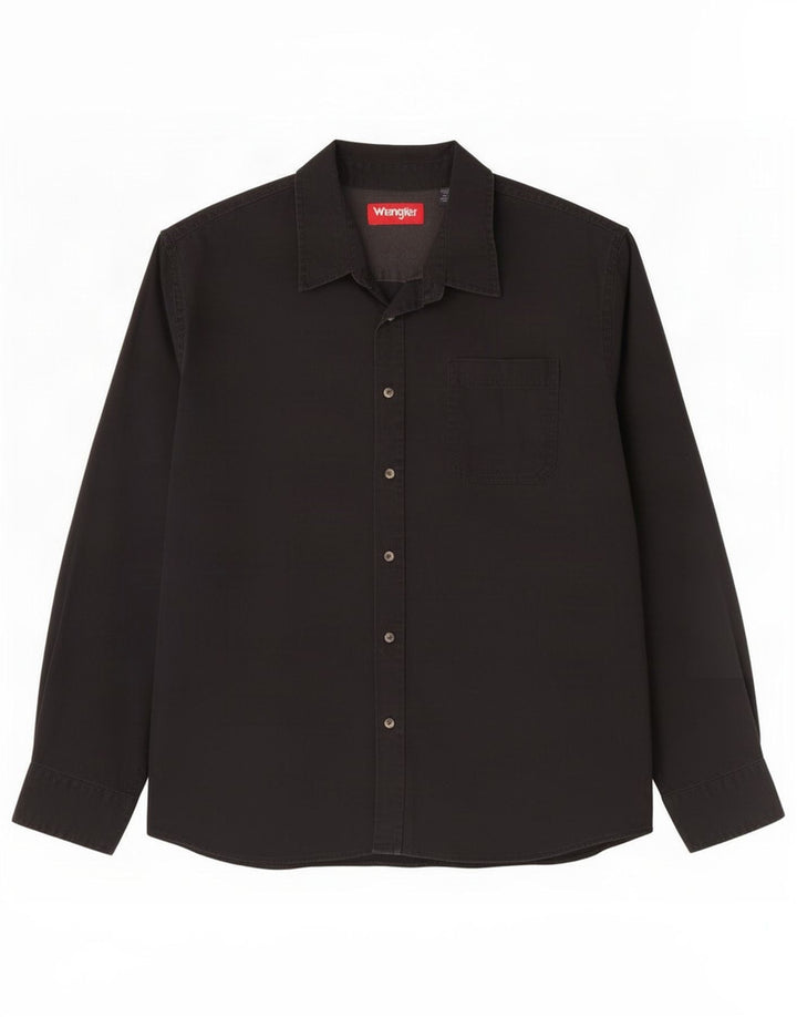 Wrangler Herrenhemd 2XL Schwarz Baumwolle