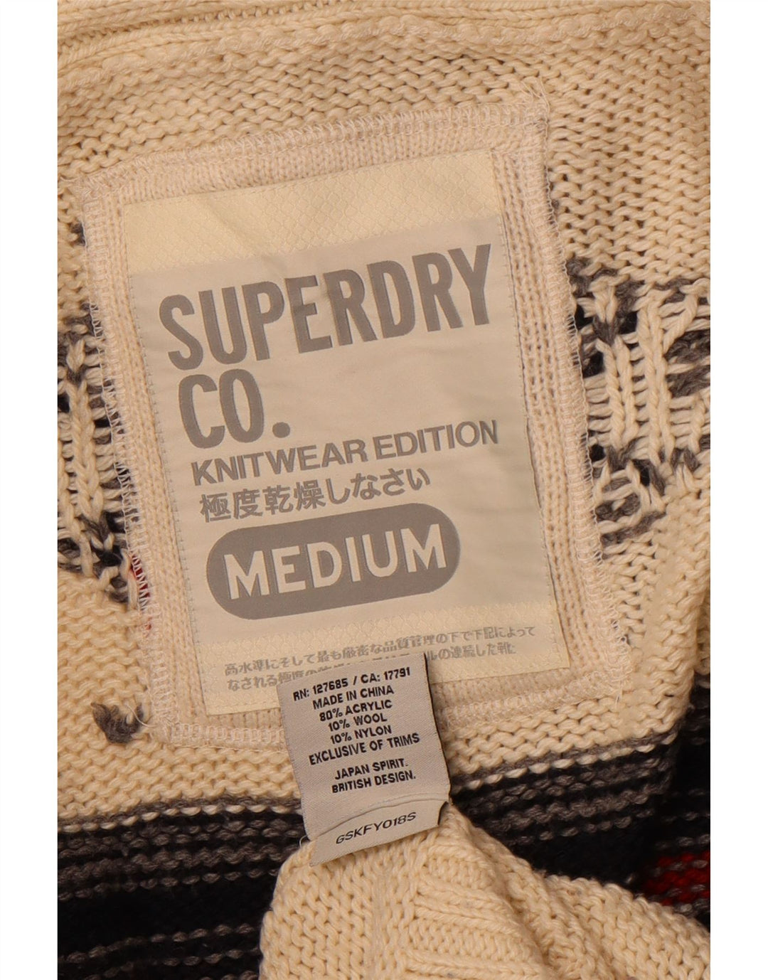 SUPERDRY Longline-Cardigan für Damen, Gr. 14, Mittel, gebrochenes Weiß