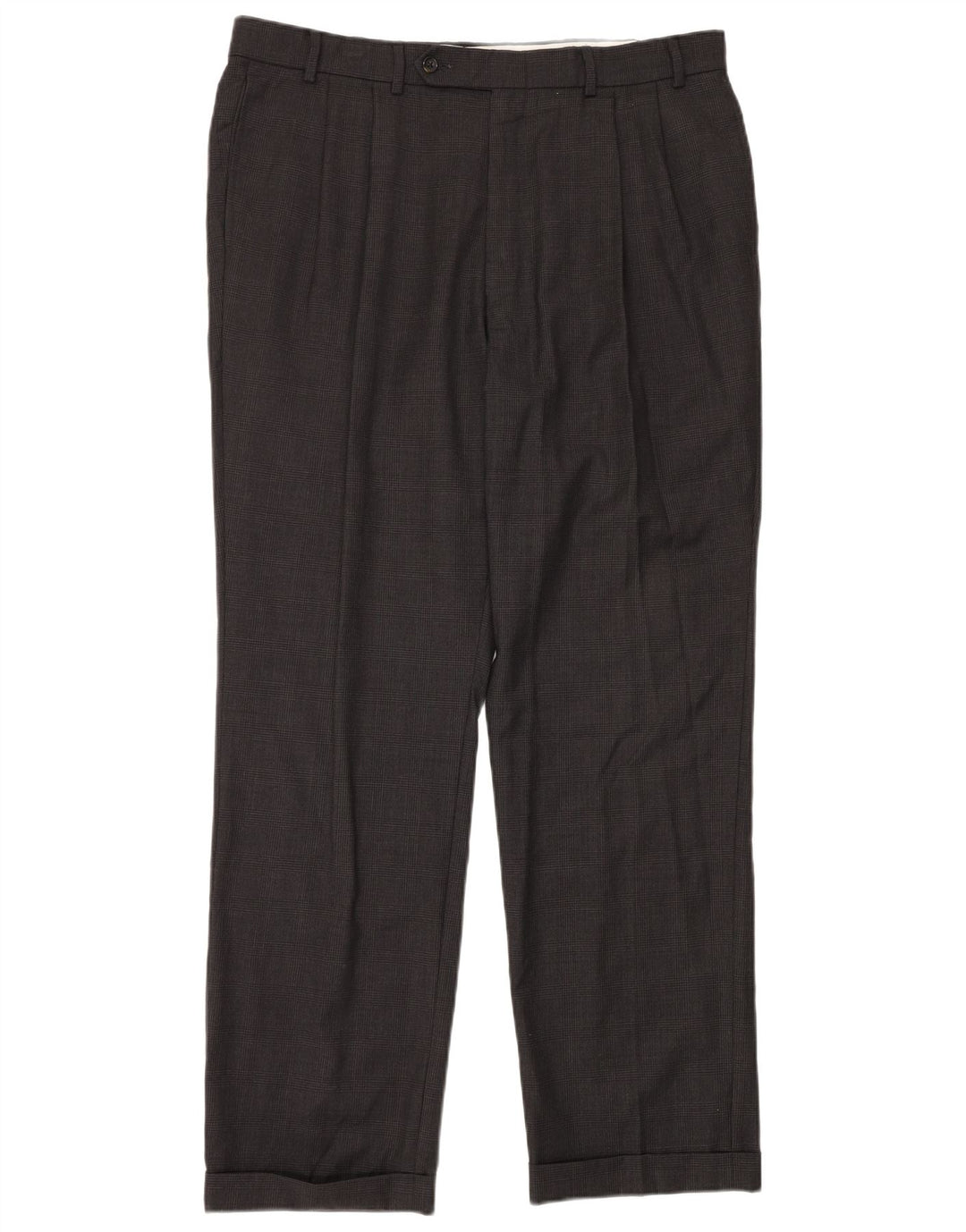 NAUTICA Herren-Anzughose mit Pegged-Anzug, W38, L32, grau karierte Wolle