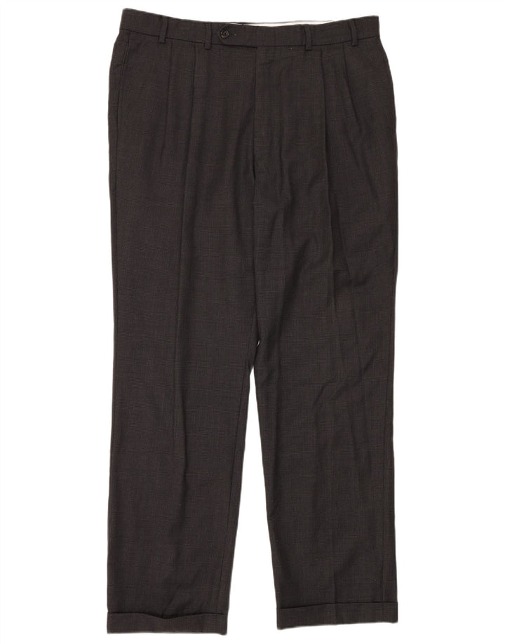 NAUTICA Herren-Anzughose mit Pegged-Anzug, W38, L32, grau karierte Wolle