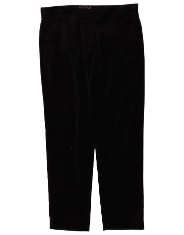 Marks & Spencer Damen Gerade Chinohose UK 14 Large W34 L27 Schwarz