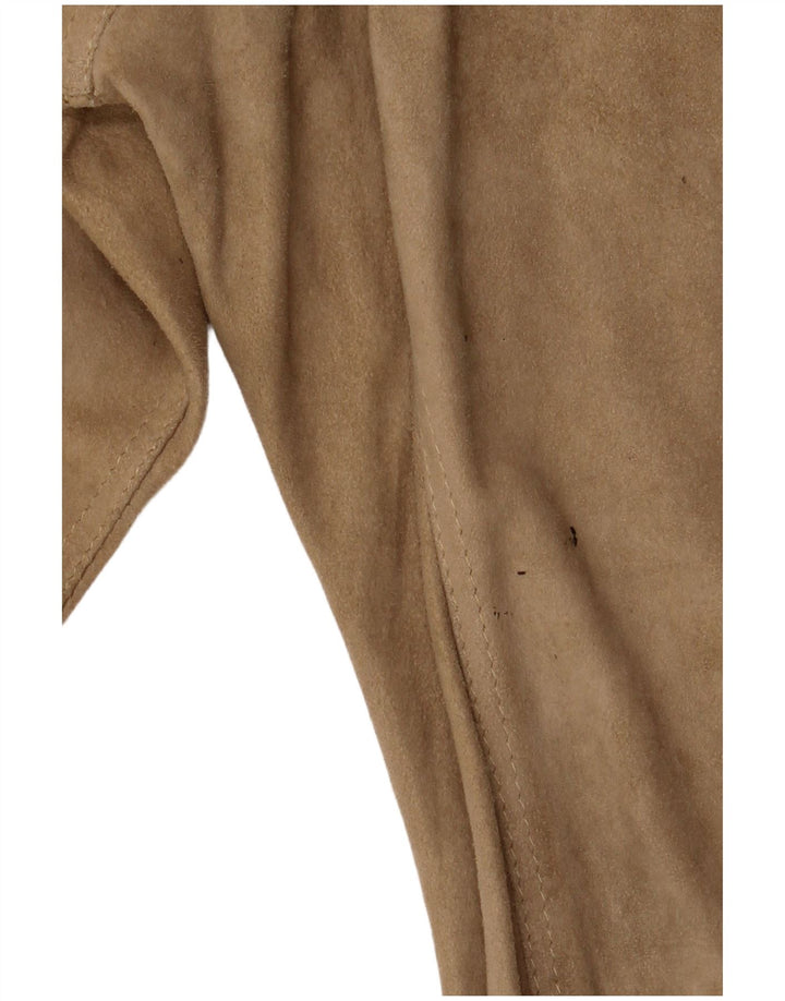 Vintage Herren Wildleder Bomberjacke UK 38 Medium Beige