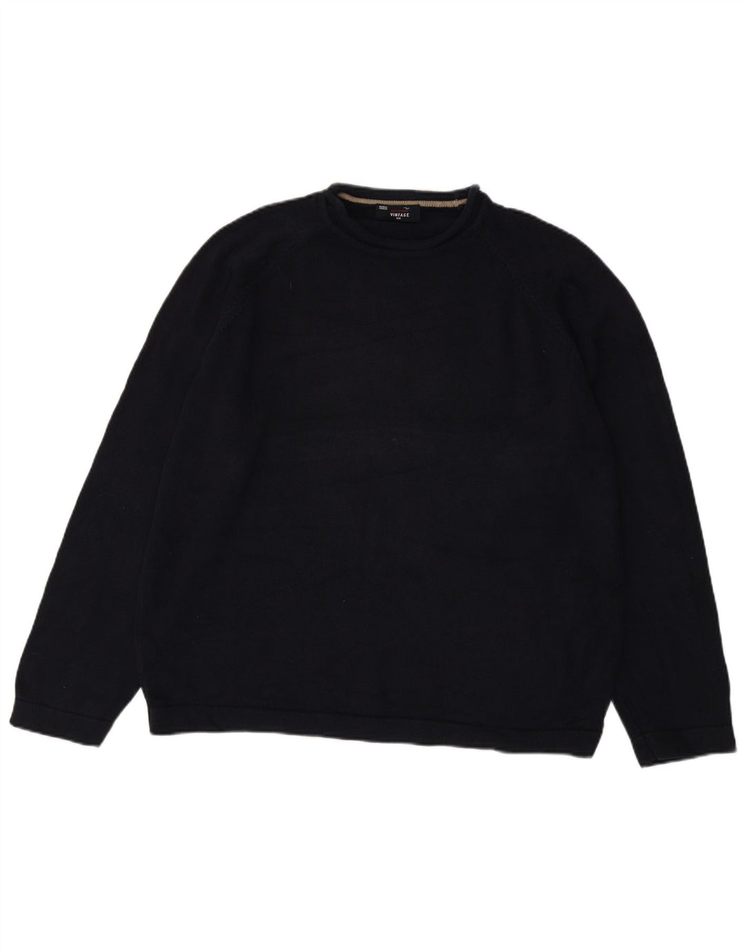 Marks & Spencer Herren-Pullover mit Rundhalsausschnitt, 2XL, marineblaue Baumwolle