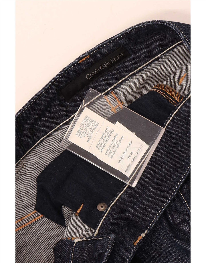 Calvin Klein Damen Bootcut Jeans W30 L32 Marineblau Baumwolle