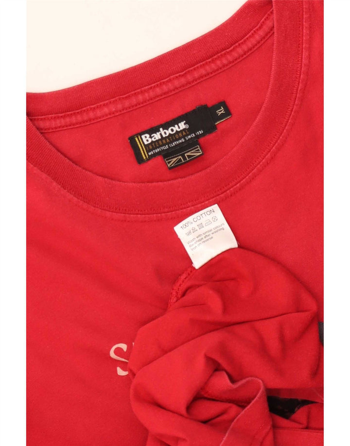 Barbour Herren Grafik-T-Shirt-Oberteil XL aus roter Baumwolle