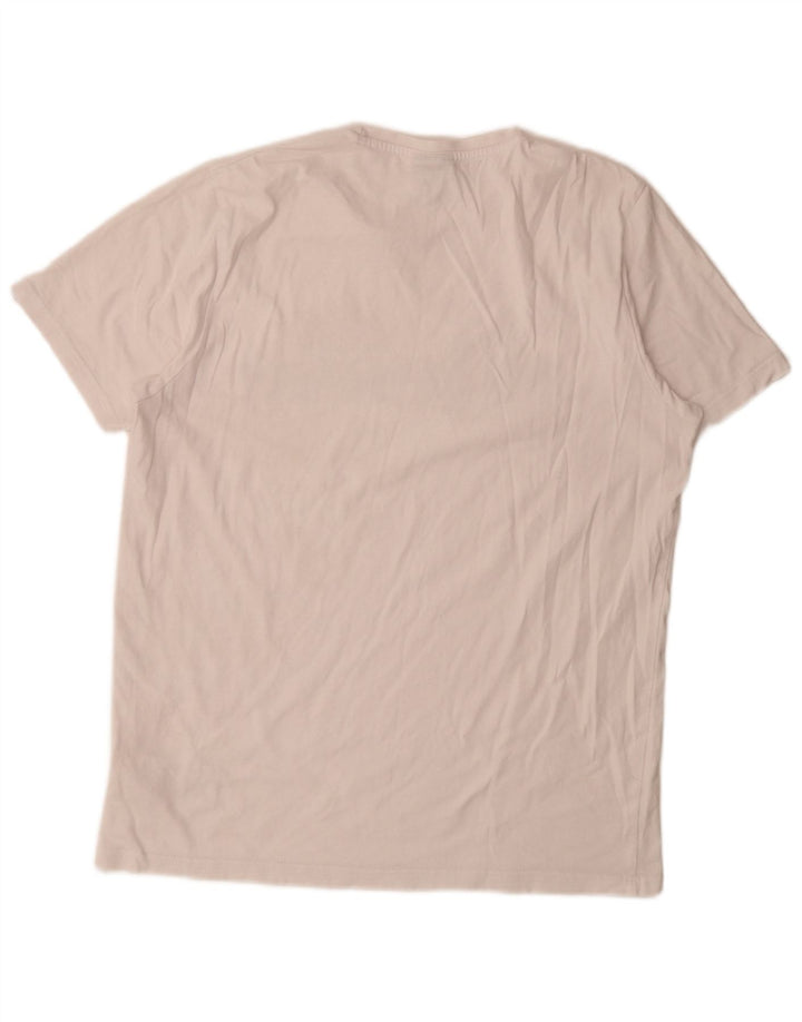 Ellesse Herren-T-Shirt mit Grafik, Größe L, aus weißer Baumwolle