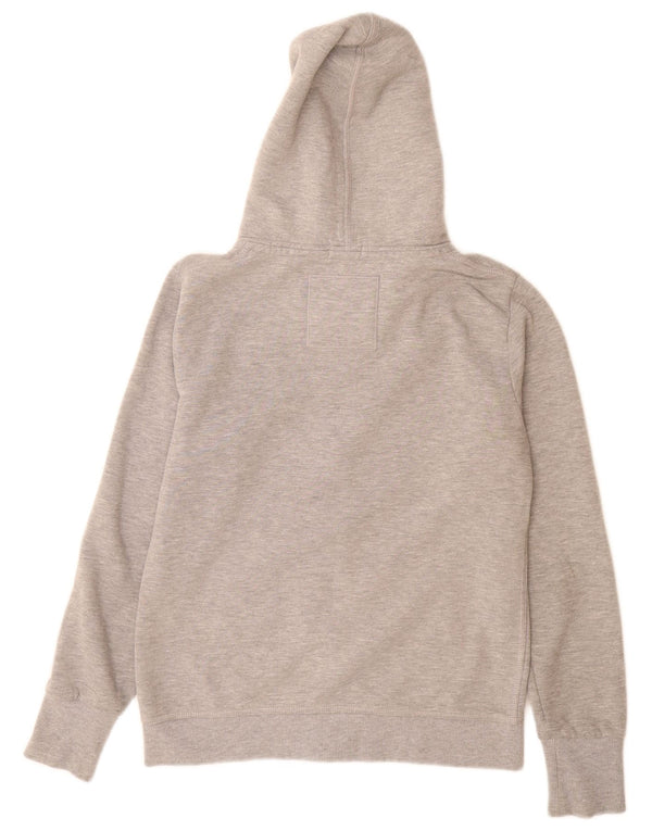 Superdry Damen Zip Hoodie Pullover UK 14 Large Grau Polyester