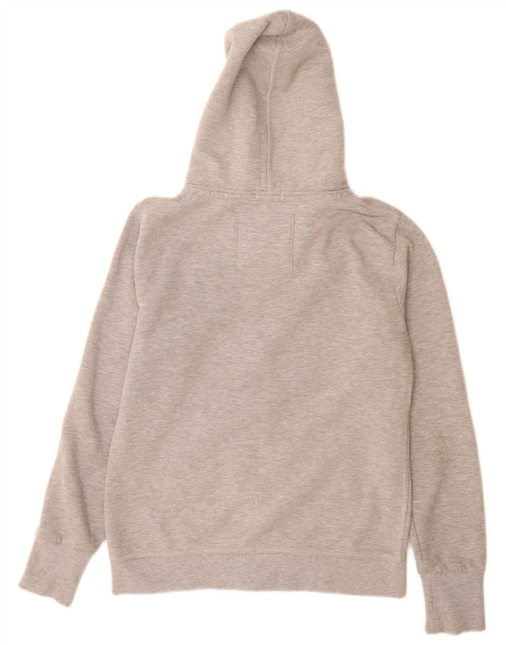Superdry Damen Zip Hoodie Pullover UK 14 Large Grau Polyester