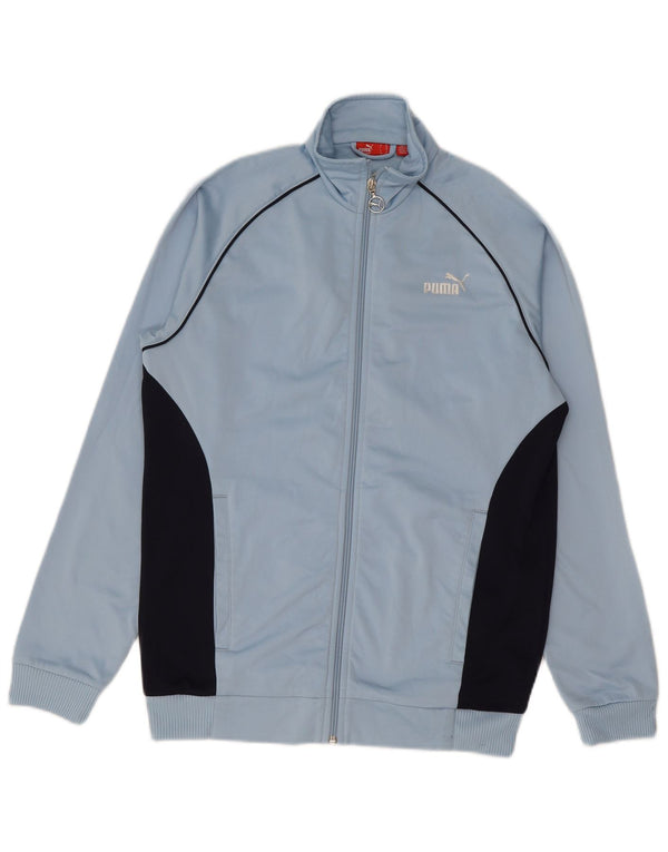 PUMA Jungen-Trainingsanzug, Top-Jacke, 13–14 Jahre, blaues Farbblock-Polyester