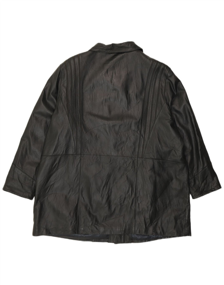 Morena Damen Ledermantel EU 50 2XL Schwarzes Leder
