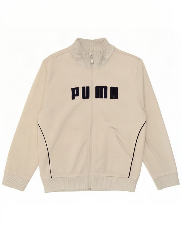 Puma Jungen Grafik-Trainingsanzug-Top-Jacke, 7–8 Jahre, graues Polyester
