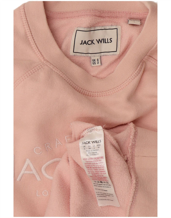 Jack Wills Damen-Sweatshirt mit Grafik, übergroß, Gr. 6, Rosa