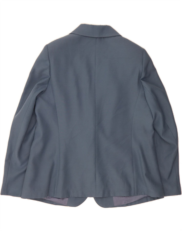 VINTAGE Womens 2 Button Blazer Jacket IT 49 XL Blue Viscose Vintage Vintage and Second-Hand Vintage from Messina Hembry 