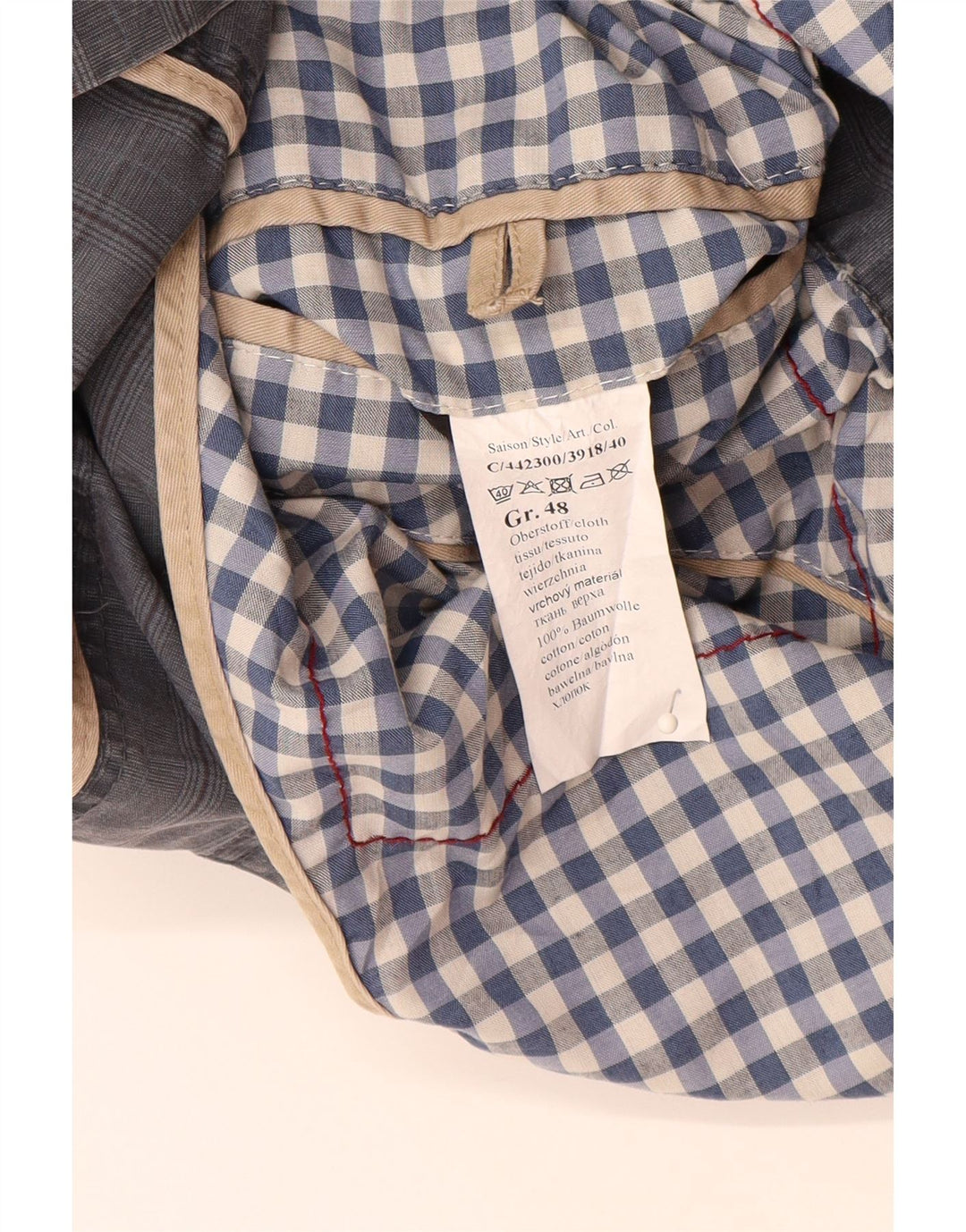 CAMEL ACTIVE Herren-Blazer mit 2 Knöpfen, IT 48, mittelblau karierte Baumwolle