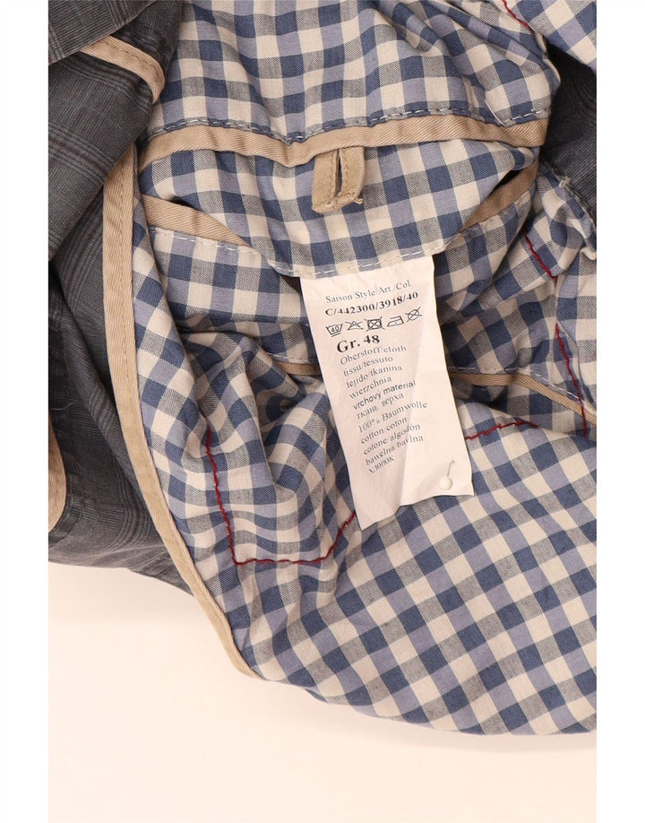 CAMEL ACTIVE Herren-Blazer mit 2 Knöpfen, IT 48, mittelblau karierte Baumwolle