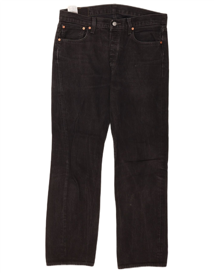Levi's Herren 501 Straight Jeans W34 L32 Schwarze Baumwolle