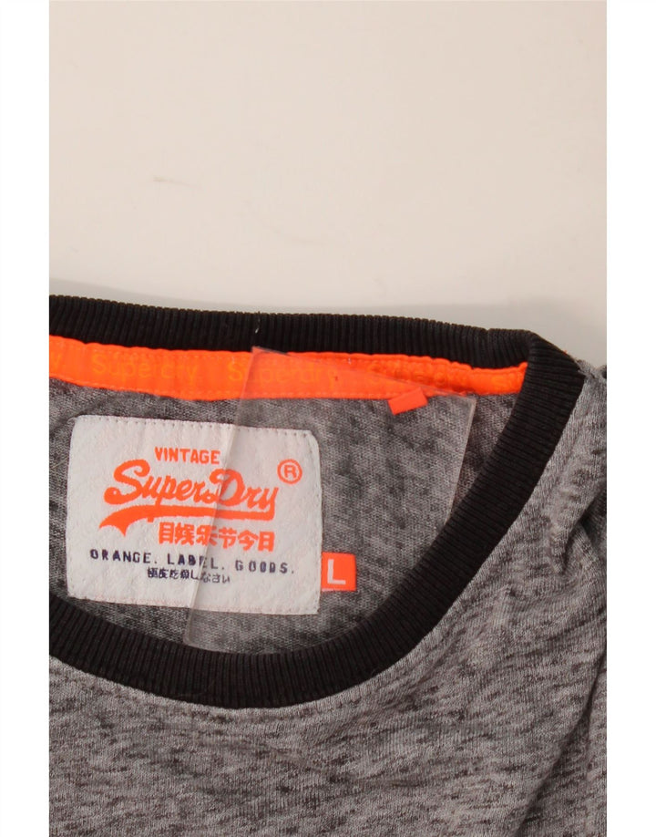 Superdry Herren T-Shirt Top Large Grau meliert