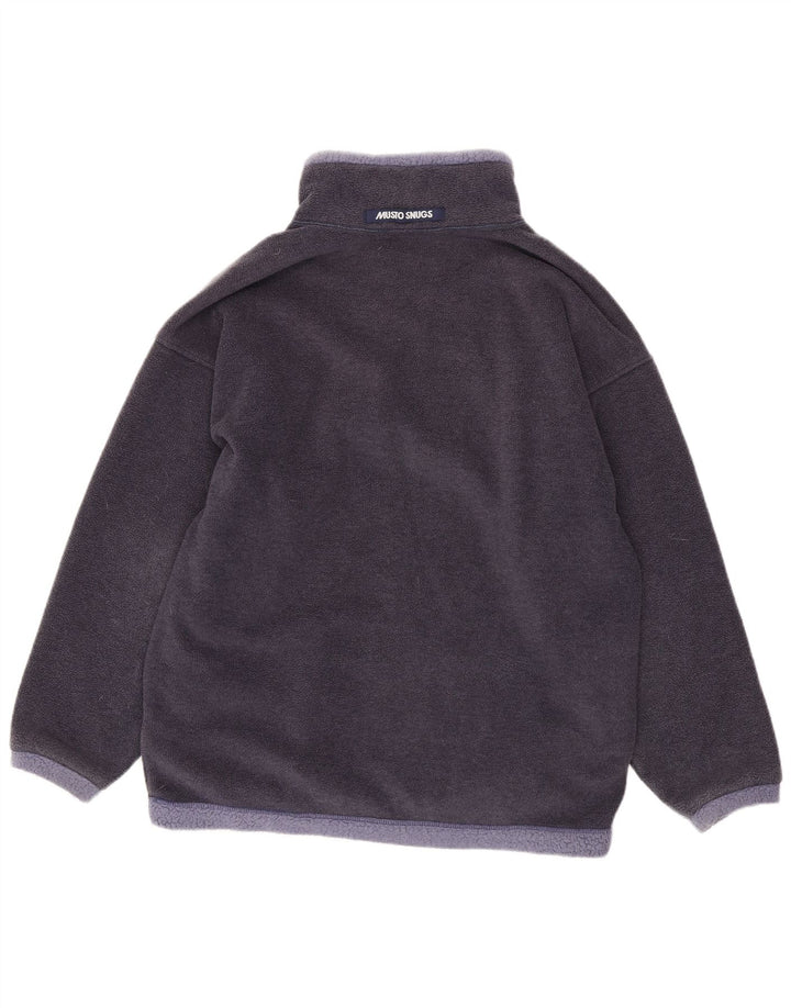 Musto Herren-Fleecepullover mit Reißverschluss am Hals, mittleres marineblaues Farbblock-Polyester