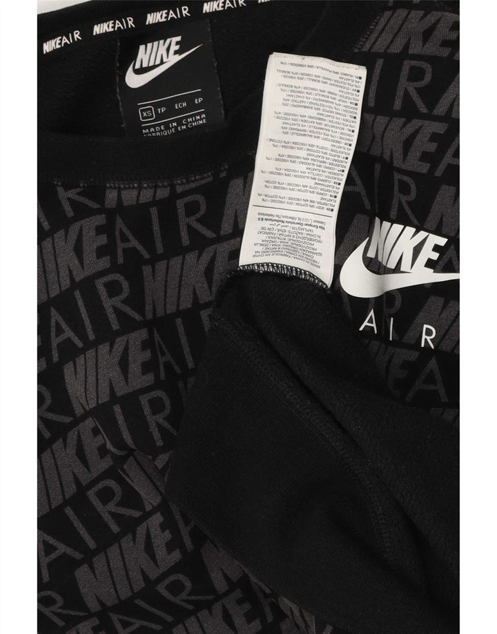 Nike Herren-Sweatshirt mit Grafik, XS, schwarze Baumwolle