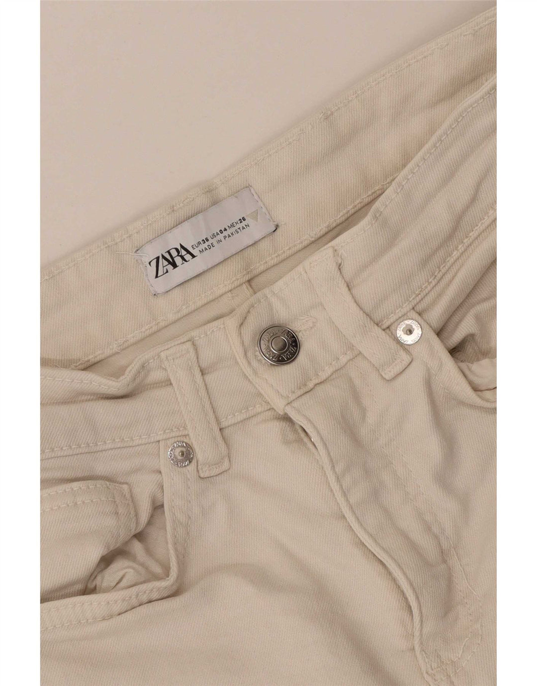 Zara Herren Schlagjeans EU 36 XS W26 L25 Weiß