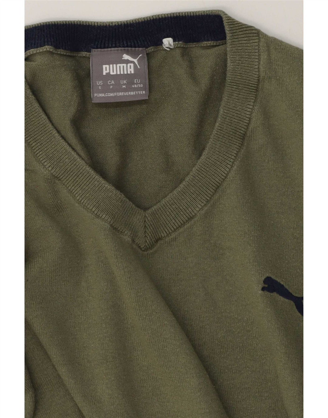 Puma Herren-Pullover mit V-Ausschnitt, Mittelgrün, Farbblock