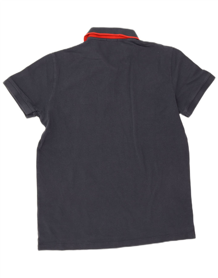 Hugo Boss Herren-Poloshirt mit normaler Passform, mittelmarineblaue Baumwolle