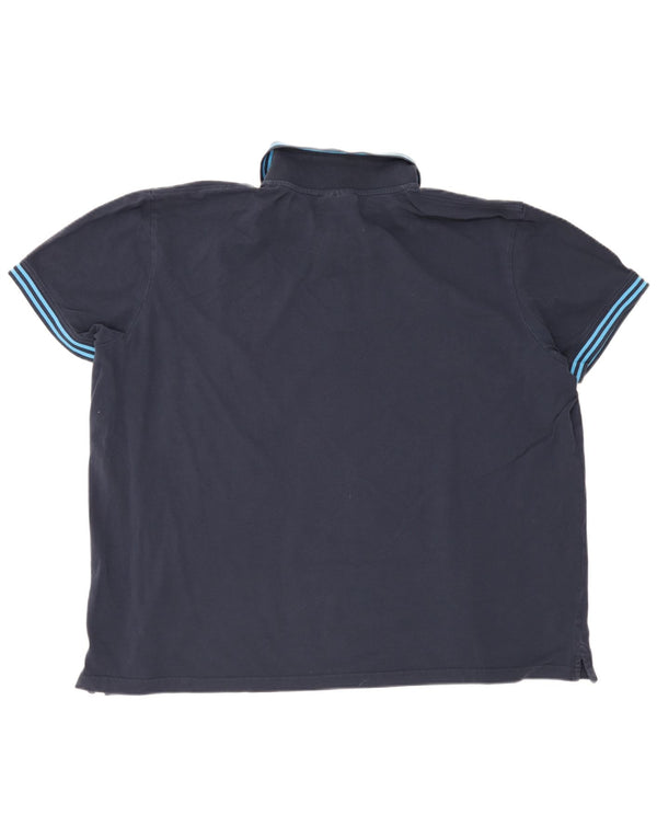 Kappa Herren Poloshirt 4XL Marineblau gestreift aus Baumwolle