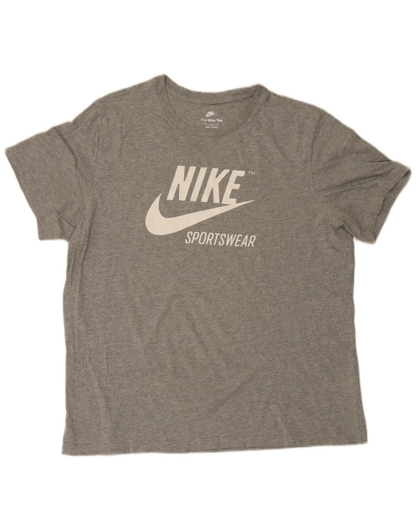 Nike Herren-T-Shirt mit Grafik, XL, grau gefleckte Baumwolle