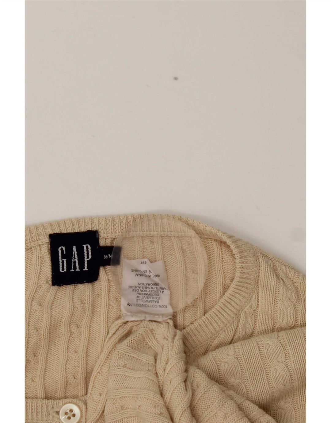 Gap Damen-Cardigan-Pullover UK 14 Mittelbeige Baumwolle