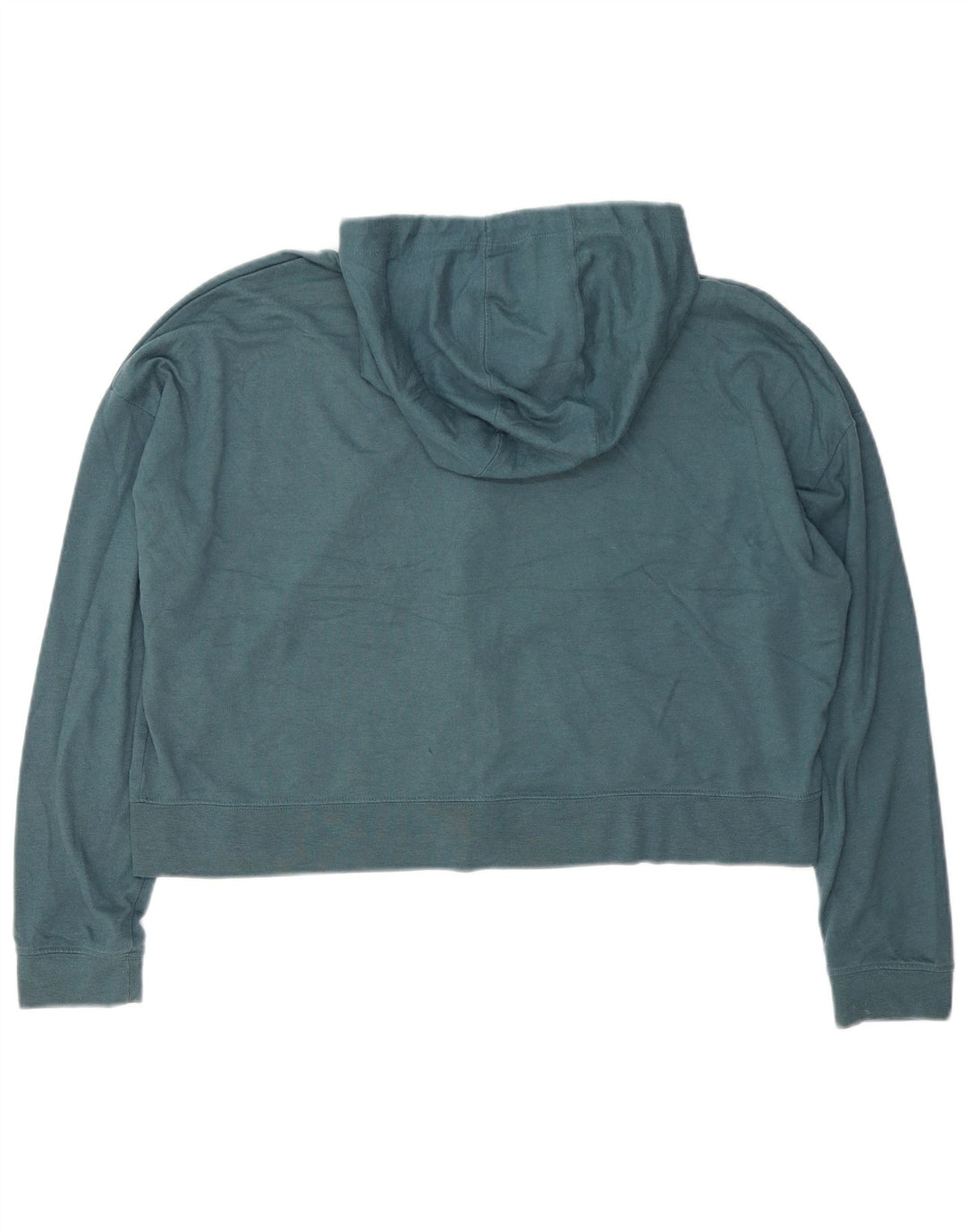 Nike Damen Crop Oversized Zip Hoodie Pullover UK 14 Mittelblaues Polyester