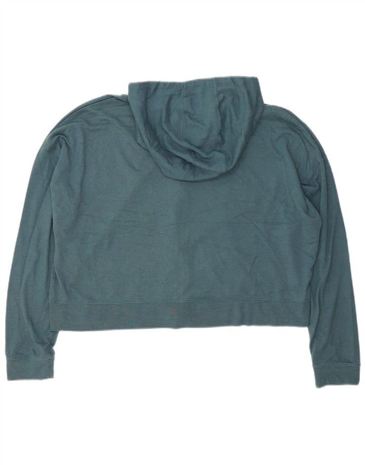 Nike Damen Crop Oversized Zip Hoodie Pullover UK 14 Mittelblaues Polyester
