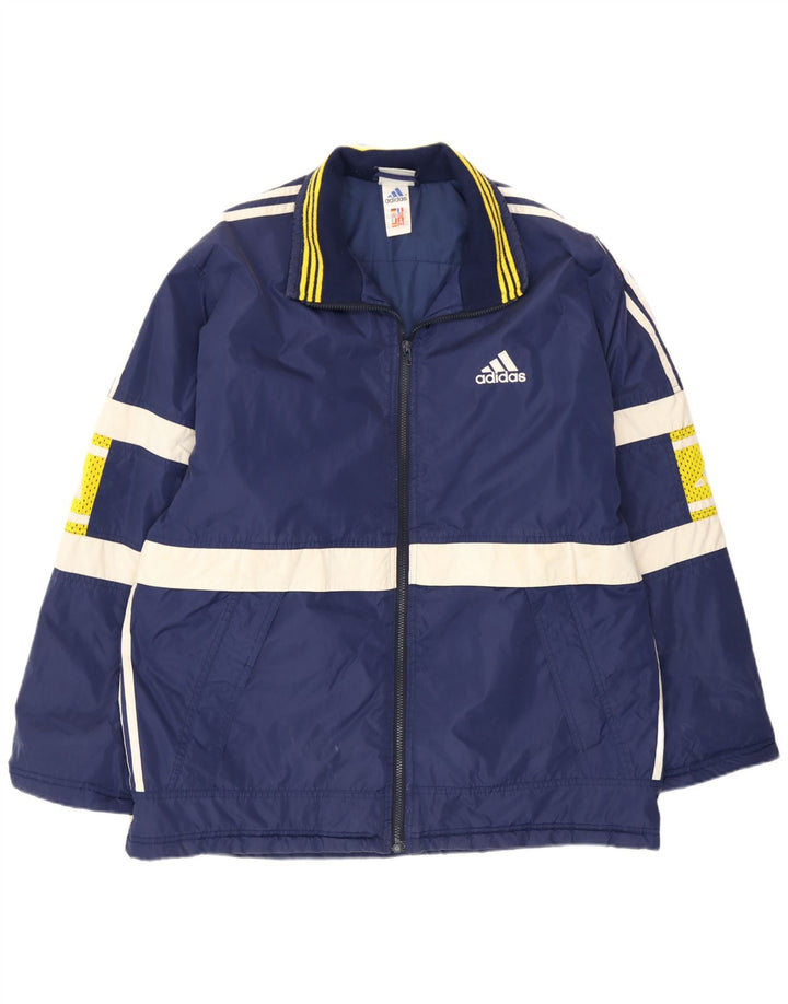 Adidas Herren Grafik gepolsterte Jacke UK 40/42 Mittelblau Farbblock