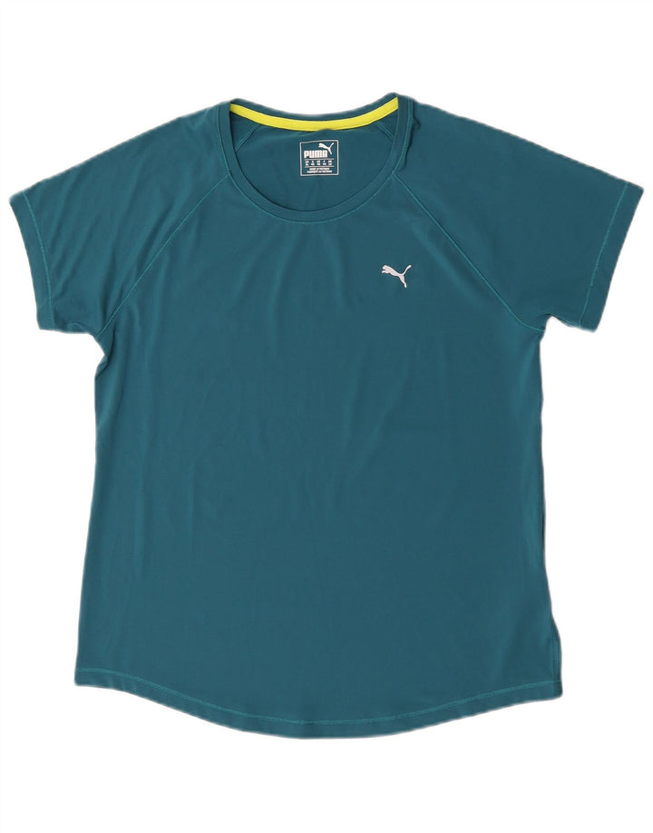 Puma Damen T-Shirt Top UK 16 Large Grün Polyester