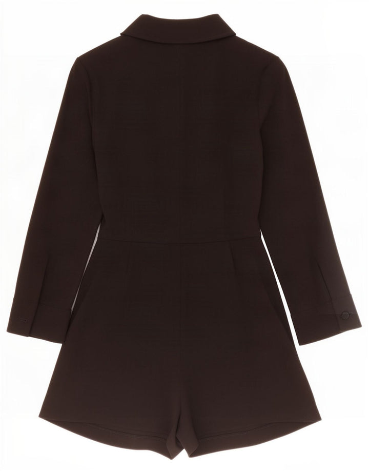 Zara Damen Langarm-Playsuit UK 10 Small Schwarz Polyester